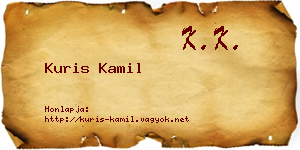 Kuris Kamil névjegykártya